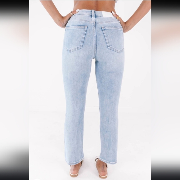 NEW Pistola Lennon High Rise Boot Jeans Denim Light Washed Blue Soft Cotton Crop - Picture 2 of 14